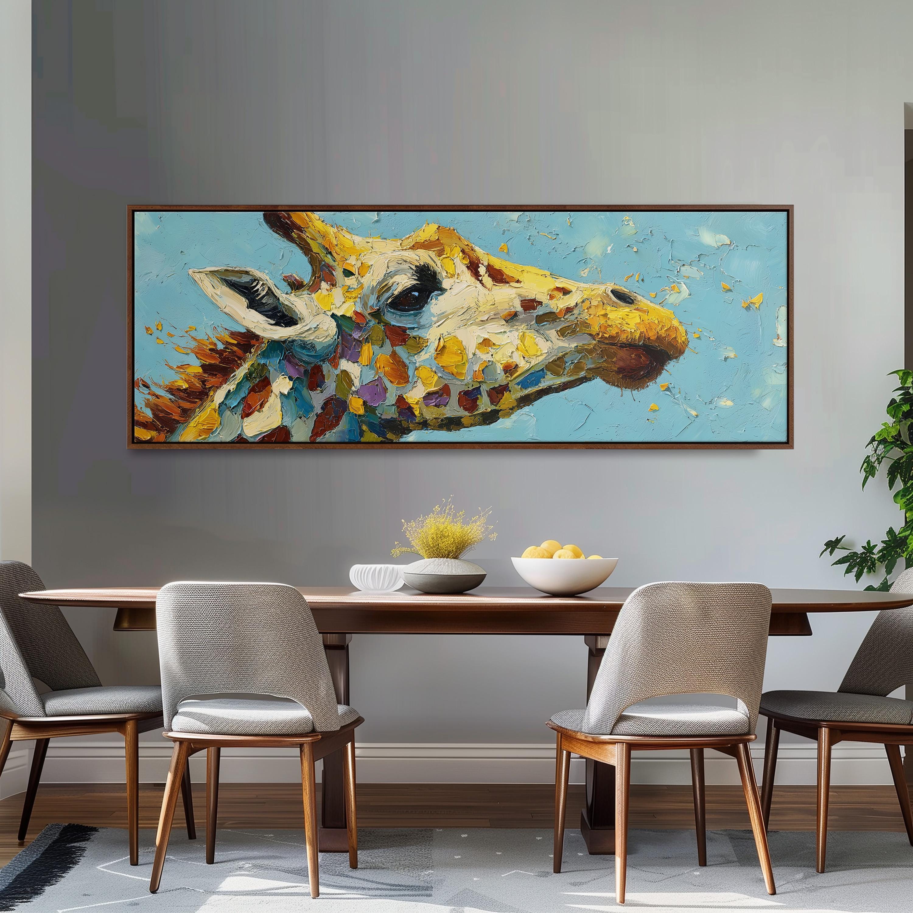 Abstract Giraffe - Wide Panoramic Canvas