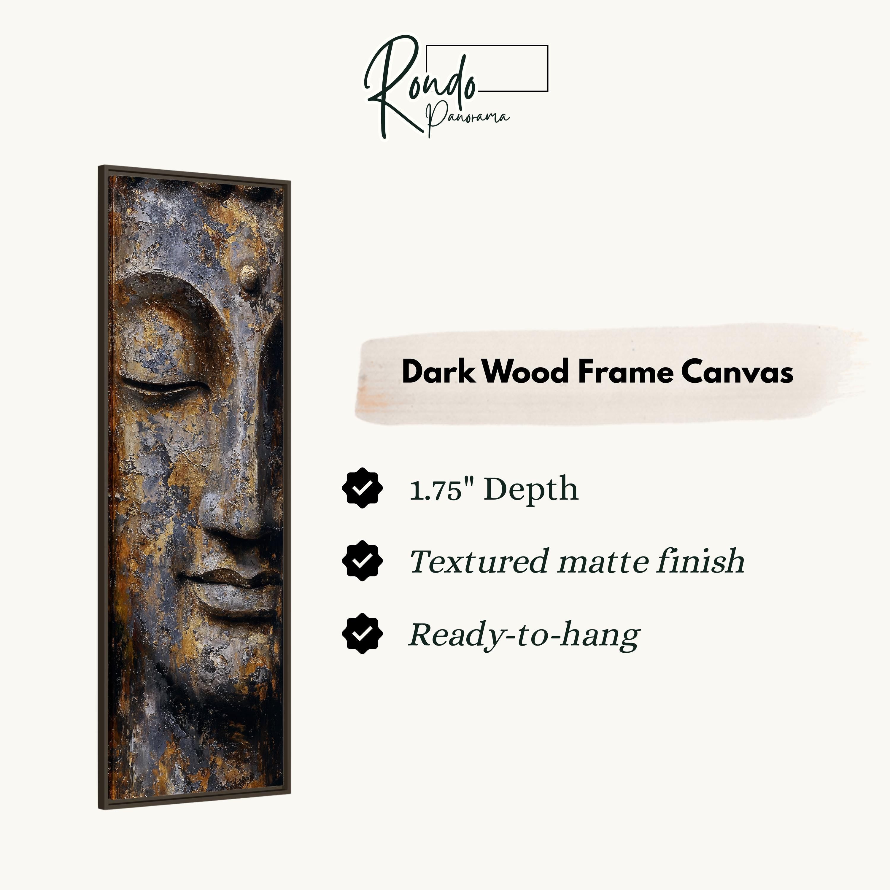 Textured Buddha Face - Vertical Zen Wall Art