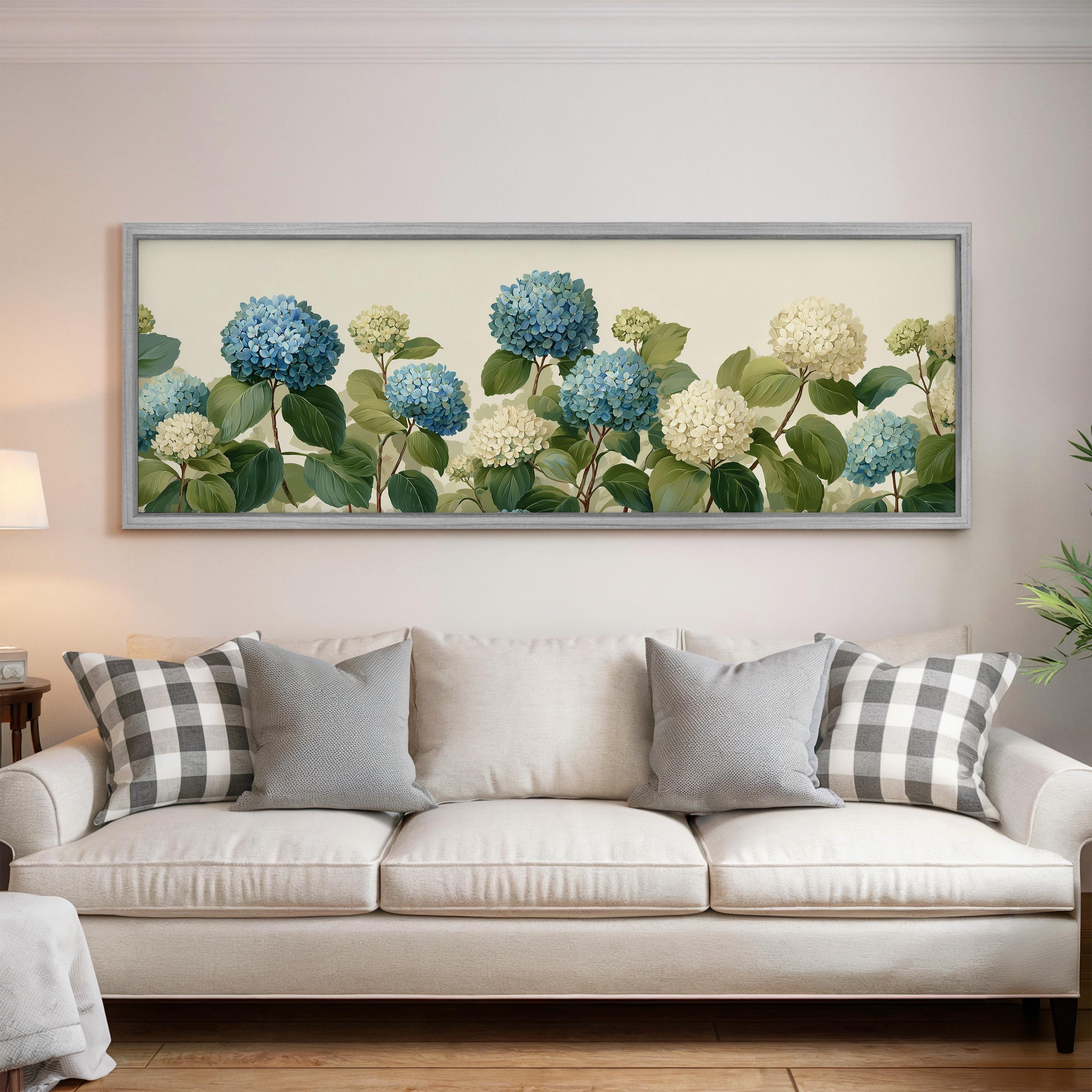 Blue Hydrangea - Wide Panoramic Floral Wall Art