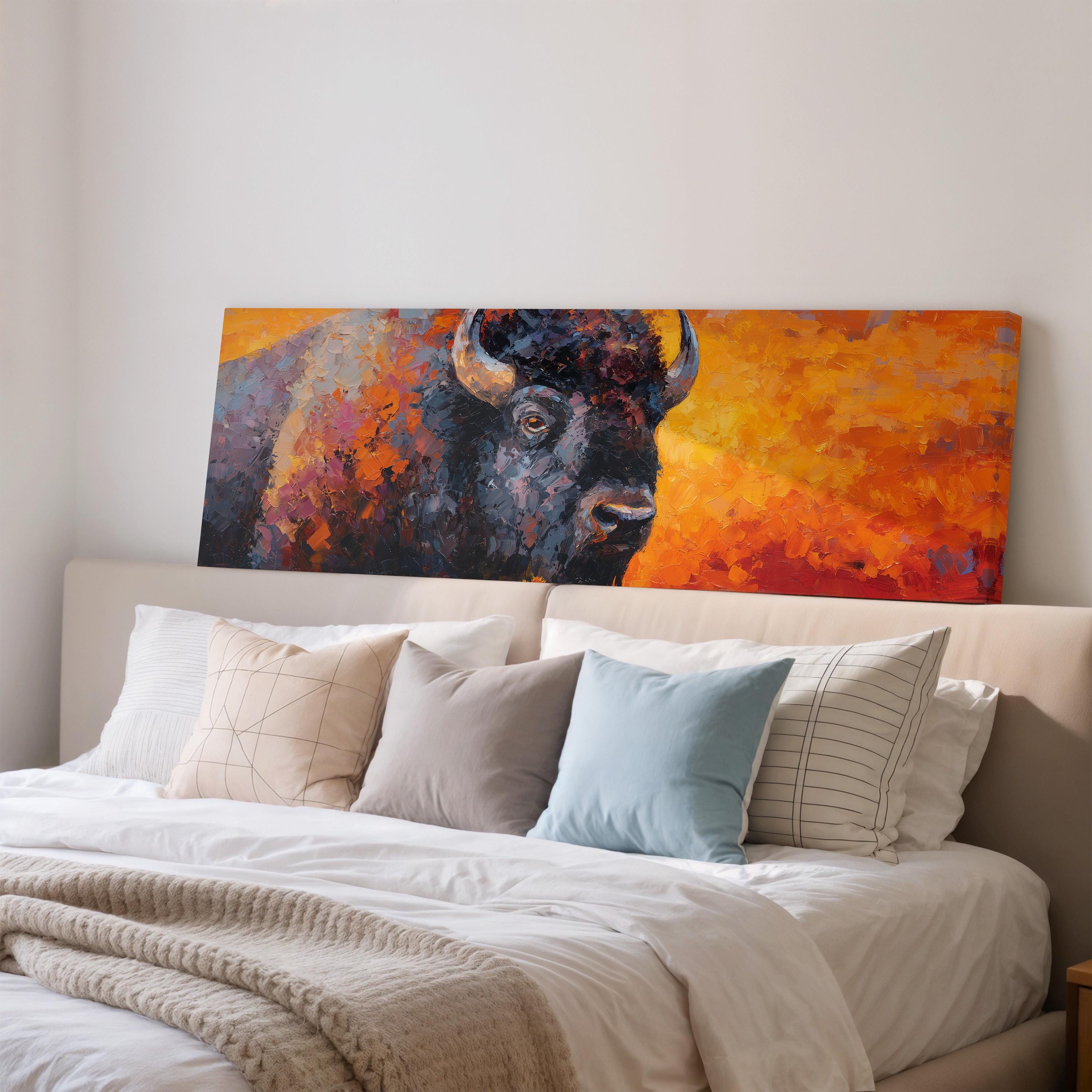 Abstract Bison - Wide Panoramic Canvas