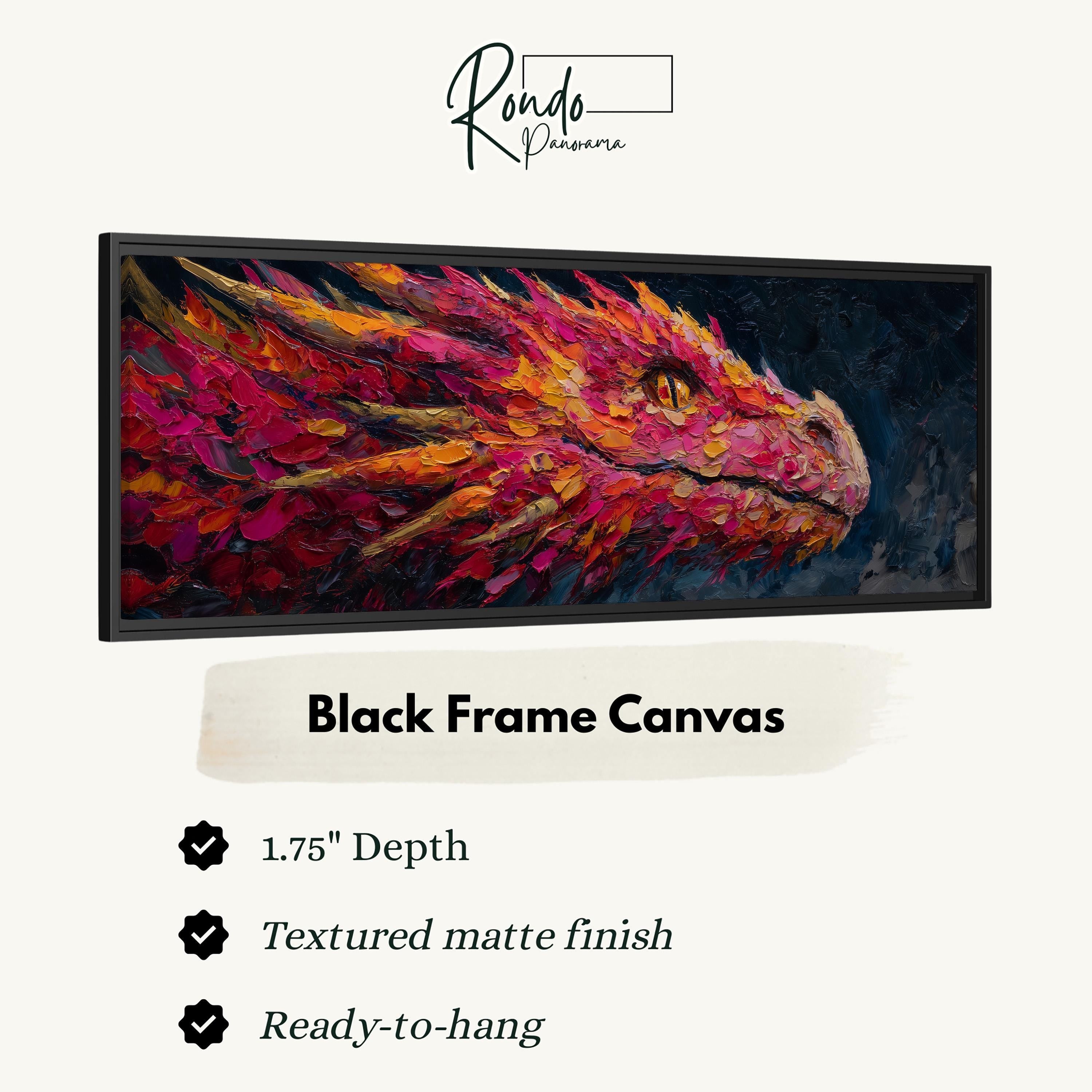 Abstract Dragon - Wide Panoramic Canvas