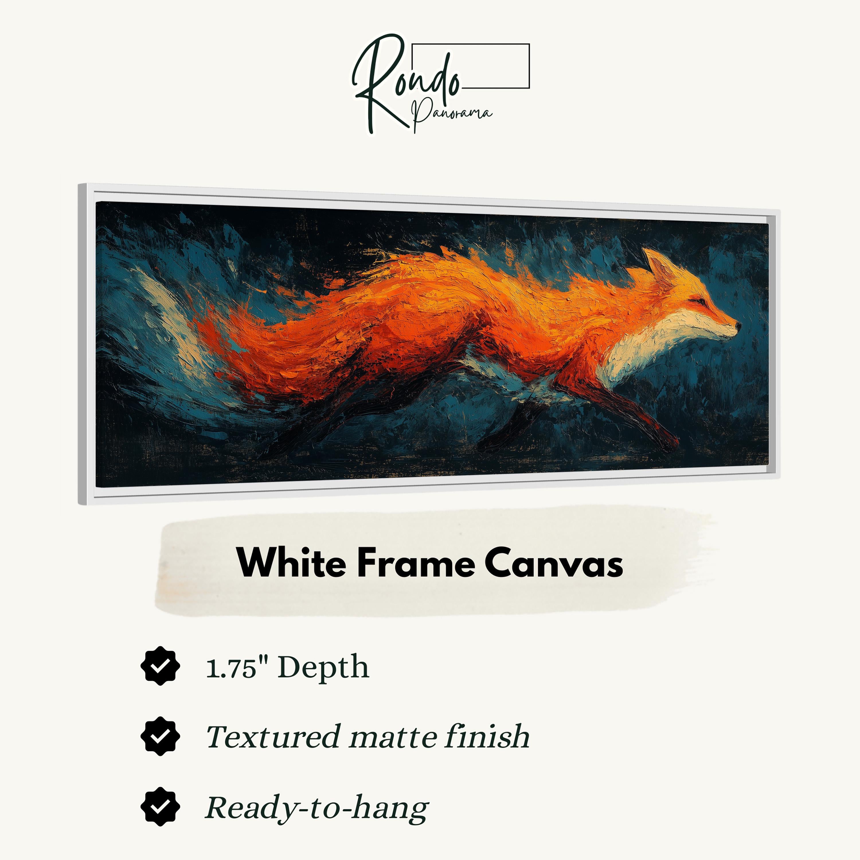 Abstract Fox Art - Wide Panoramic Canvas