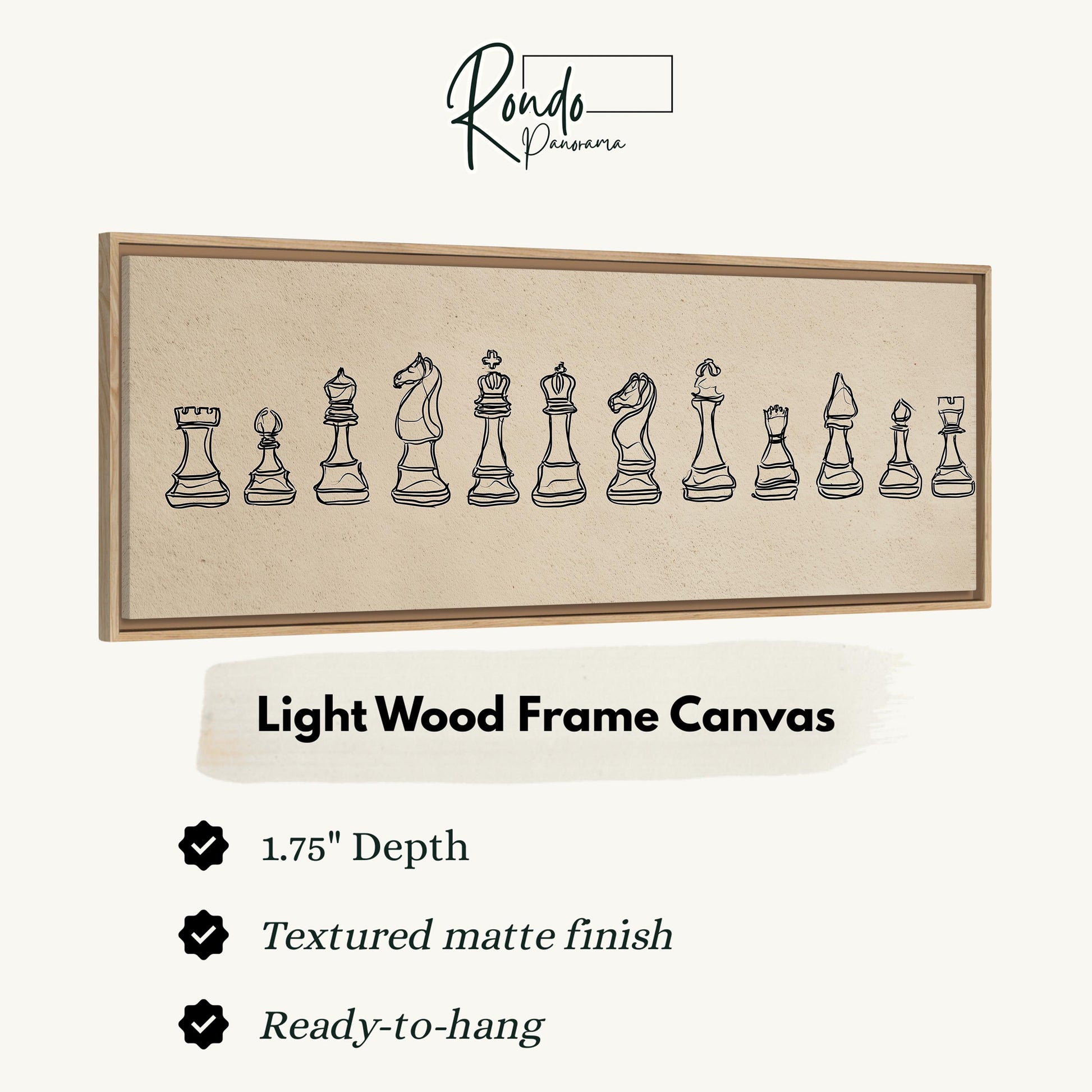 a light wood frame canvas with a chessboard design on it.