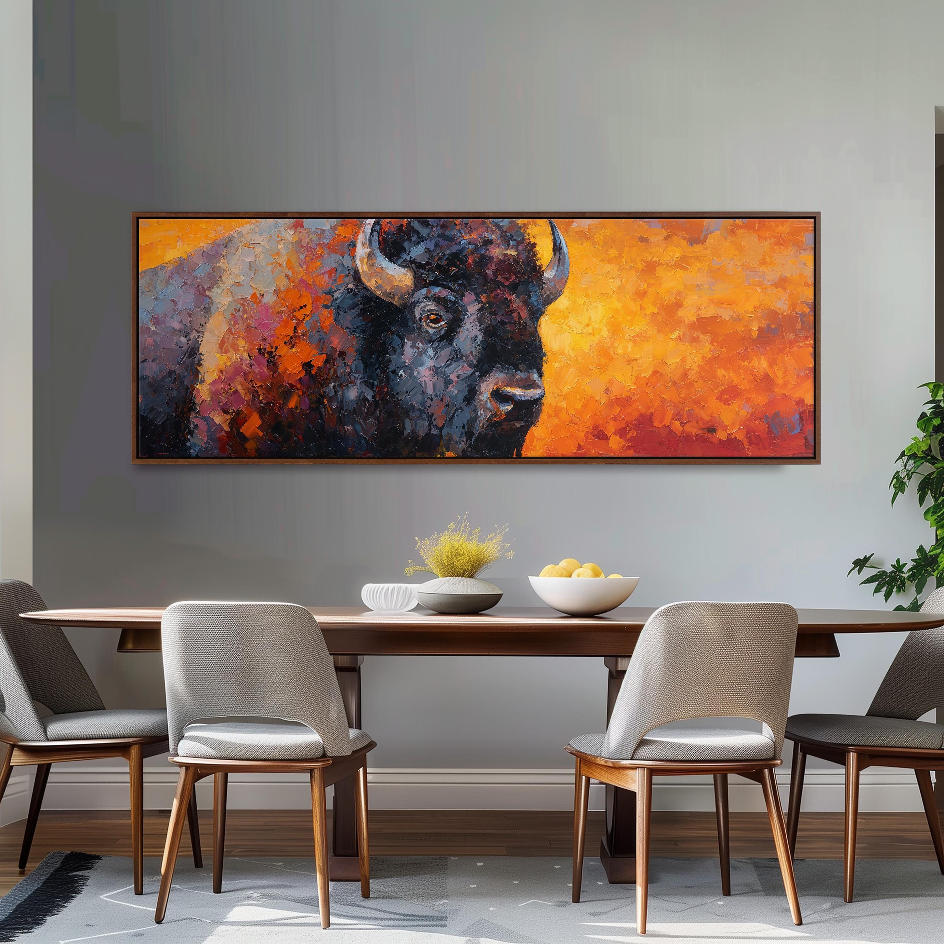 Abstract Bison - Wide Panoramic Canvas