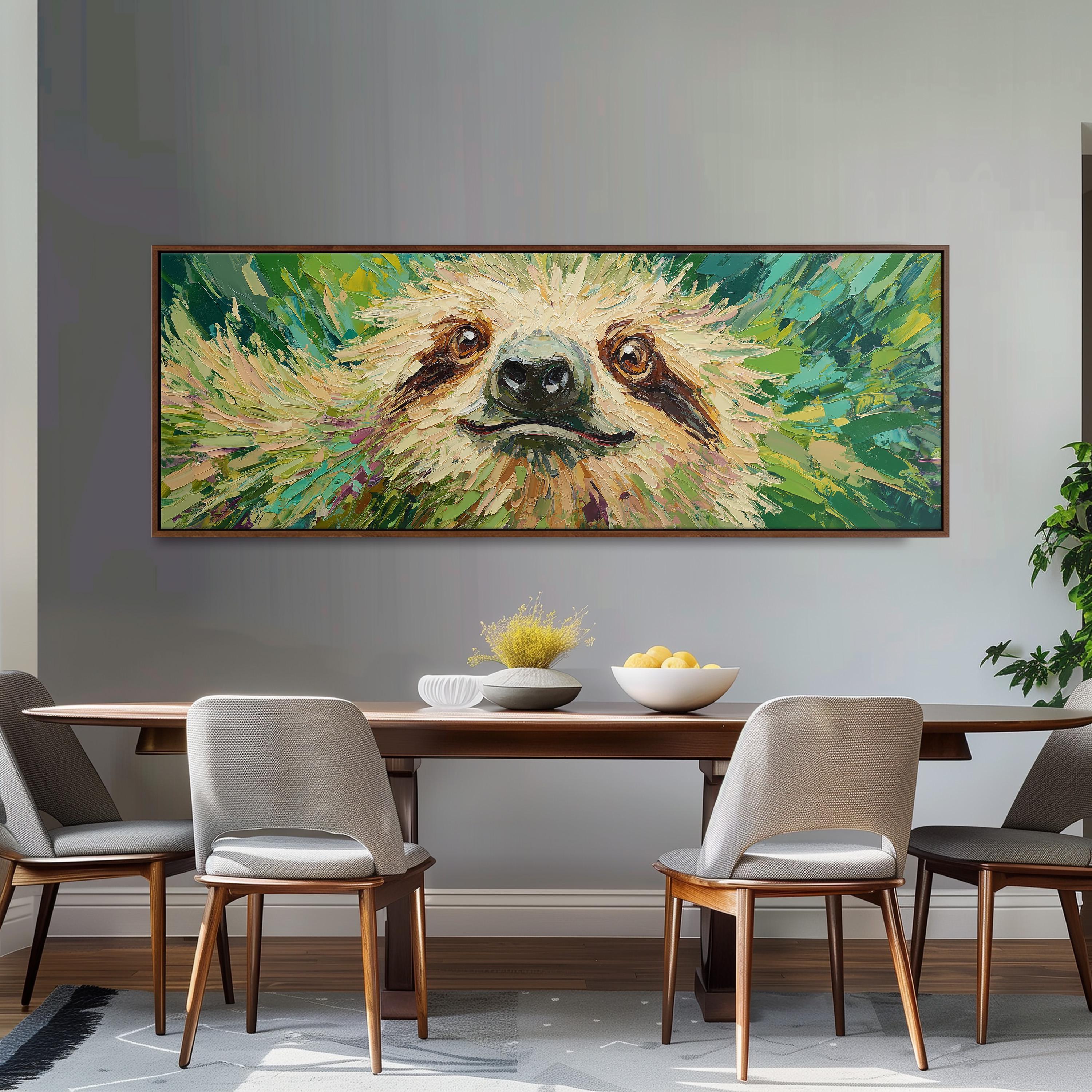 Happy Sloth - Wide Panoramic Canvas