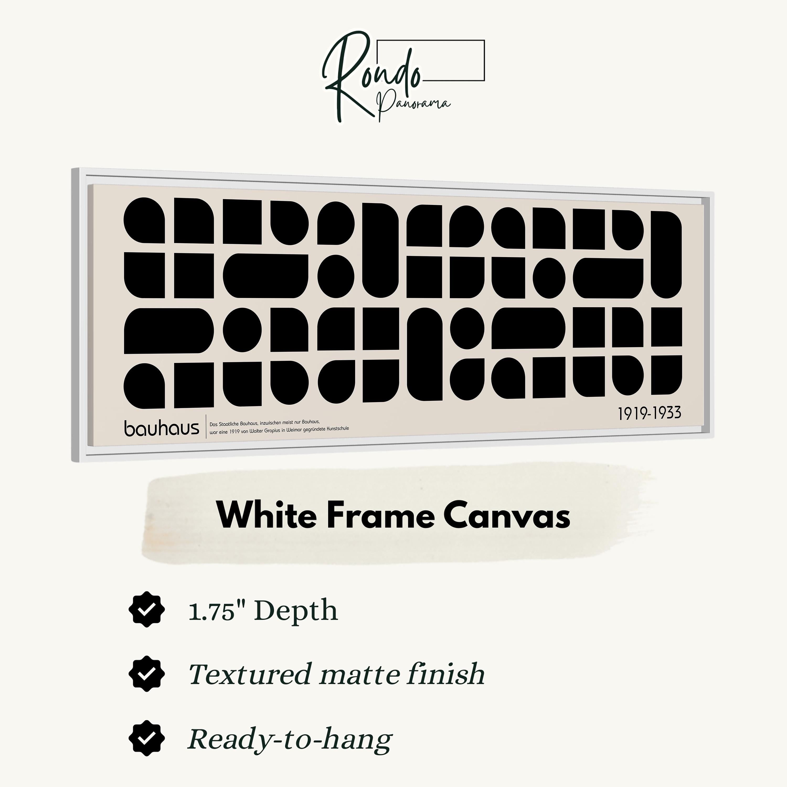 The image is a white frame canvas with a geometric pattern of black shapes.