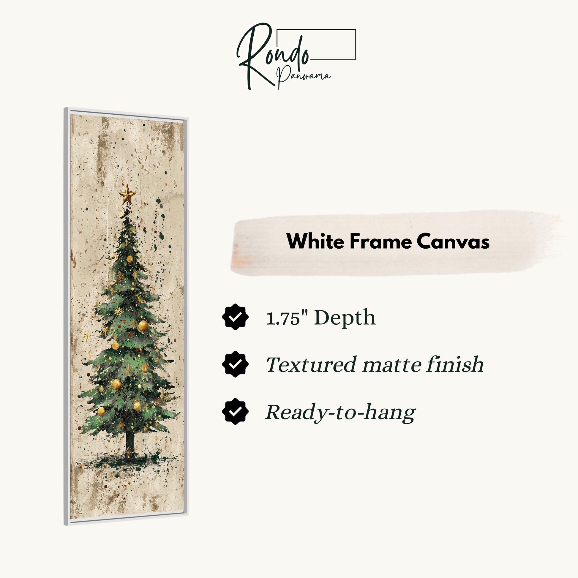 The image is a white frame canvas featuring a Christmas tree with a star on top.