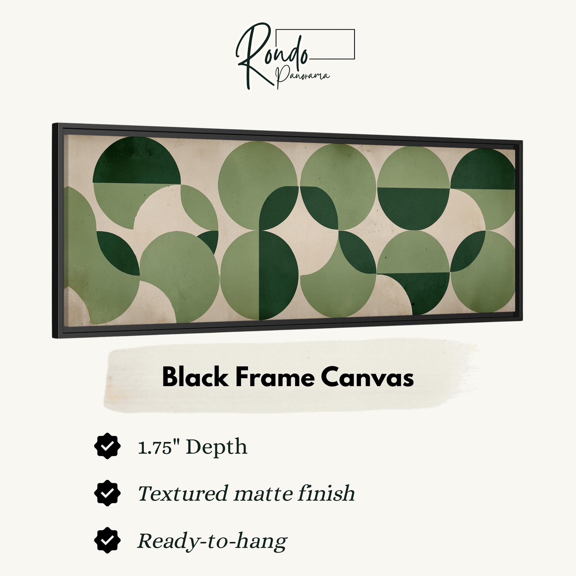 The image is a black frame canvas with a geometric pattern of green circles and lines.