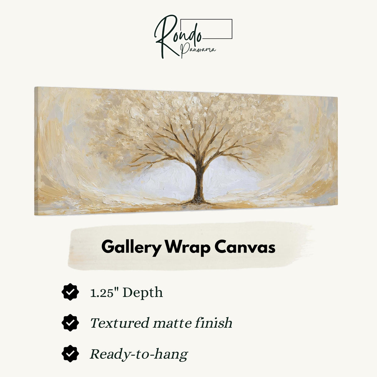Golden winter tree gallery wrap canvas with the image wrapped around the edges