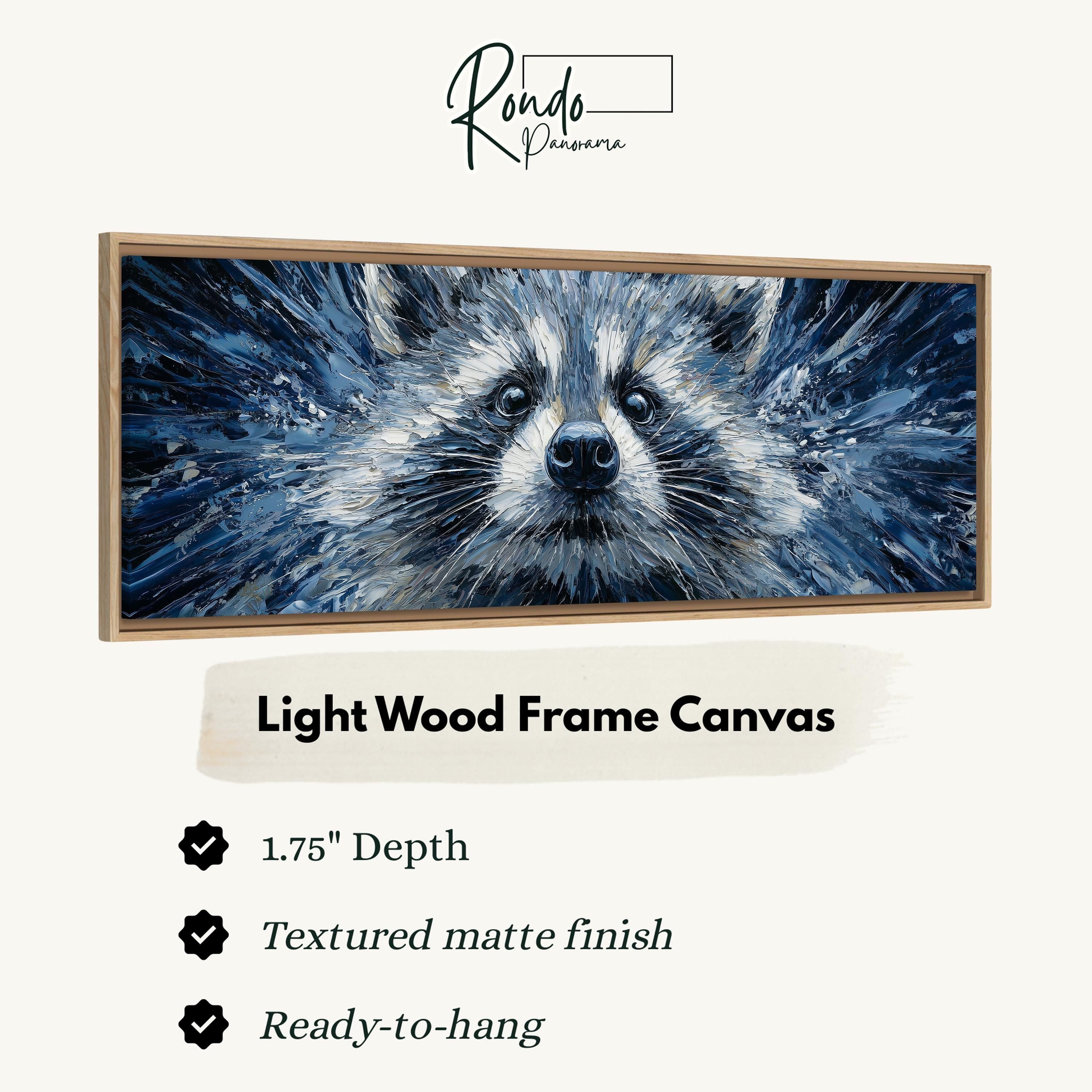 Abstract Raccoon - Wide Panoramic Canvas Art