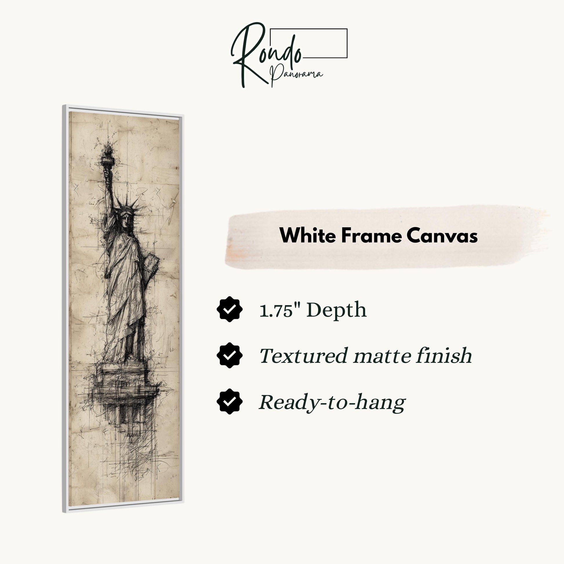 The image is a white frame canvas depicting the Statue of Liberty.