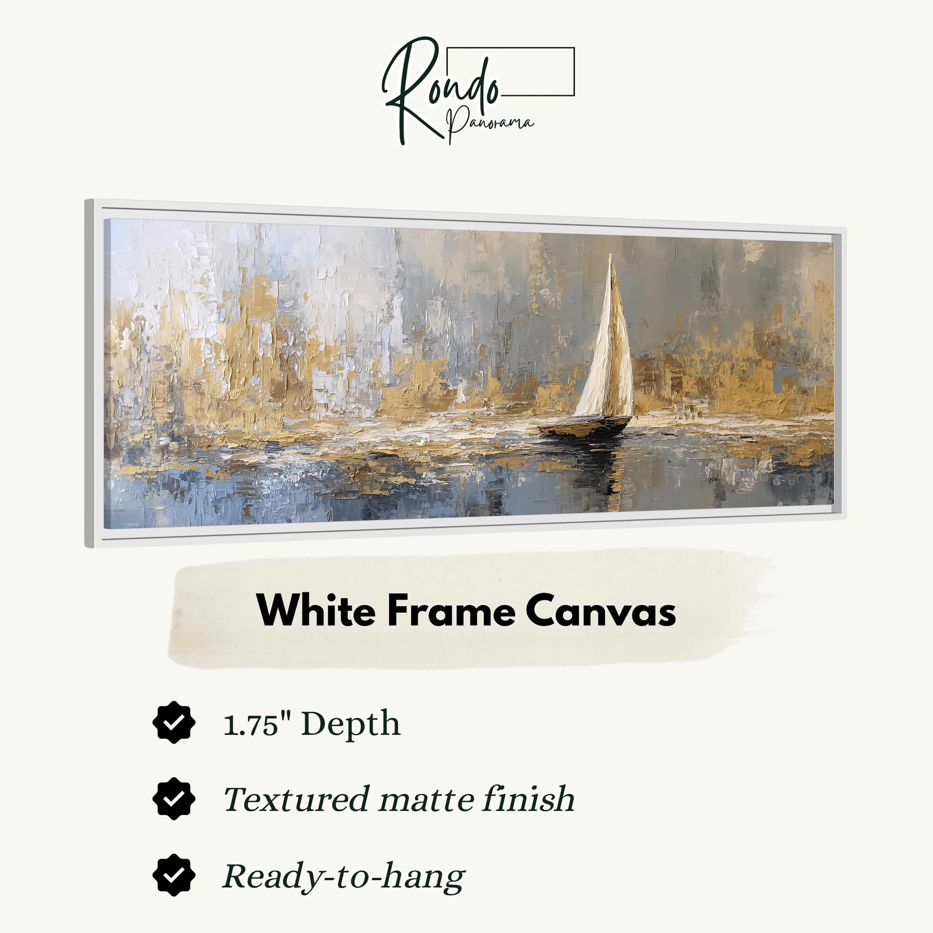 The image is a white frame canvas depicting a sailboat on the water.