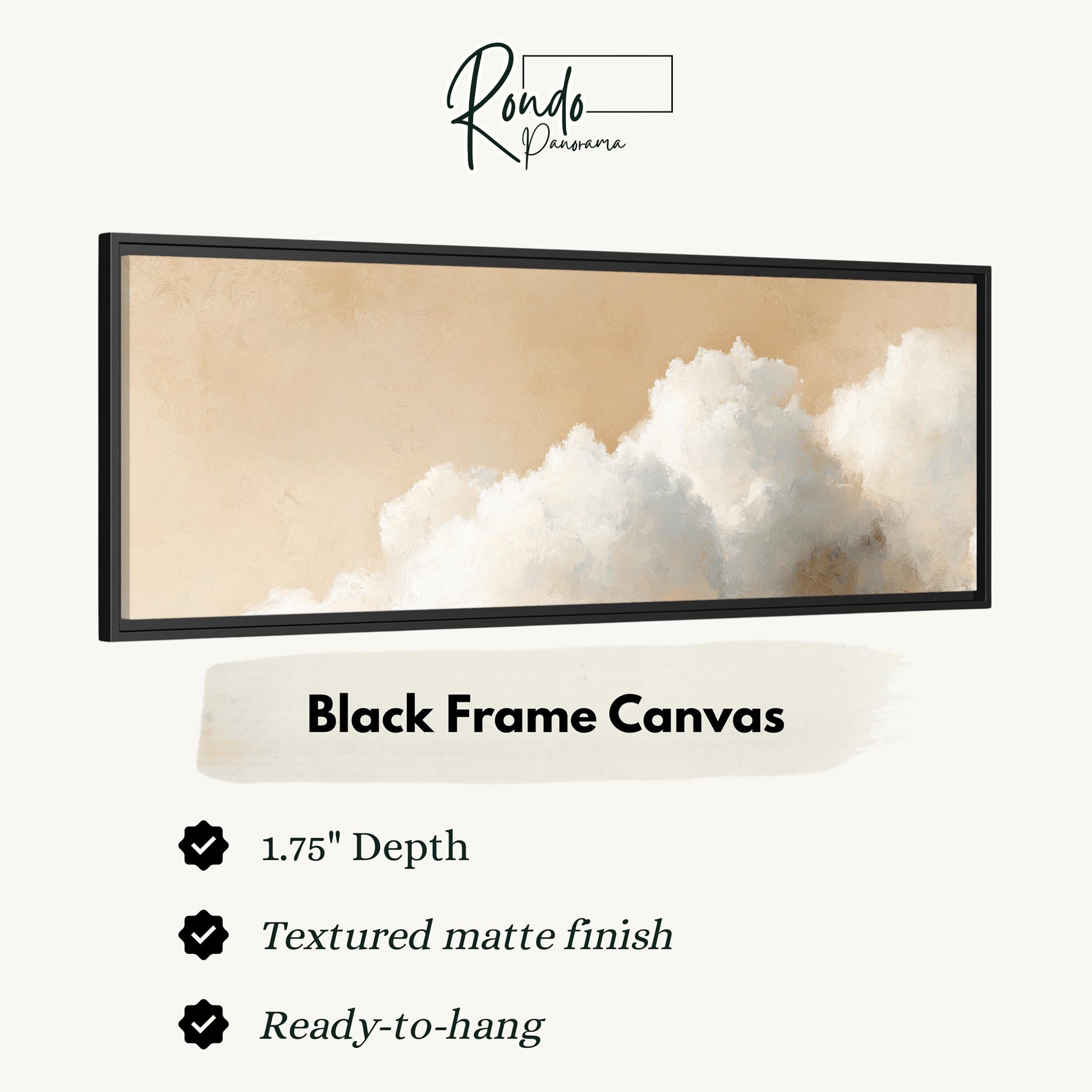 The image is a black frame canvas depicting a cloud-filled sky.