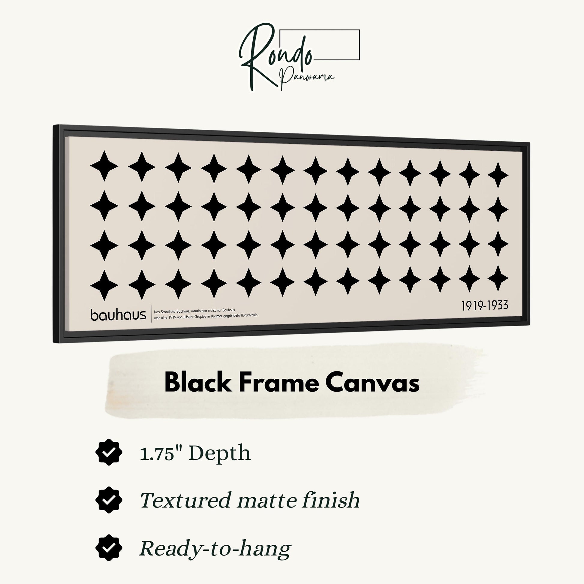 The image is a black frame canvas with a repeating pattern of black stars on a white background.